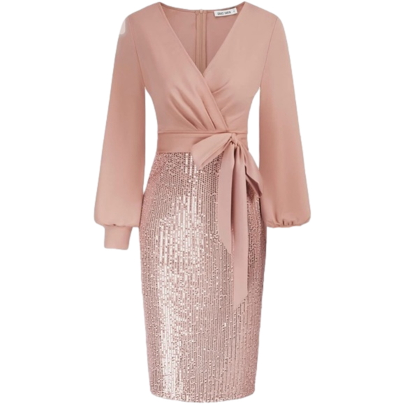 Passion of Essence Dresses & Skirts - Sequin Sparkly Party Dress Cocktail Bodycon Glitter Dresses Long Sleeve